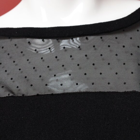 August Silk Black Mesh Polka Dot Blouse - Picture 6 of 12